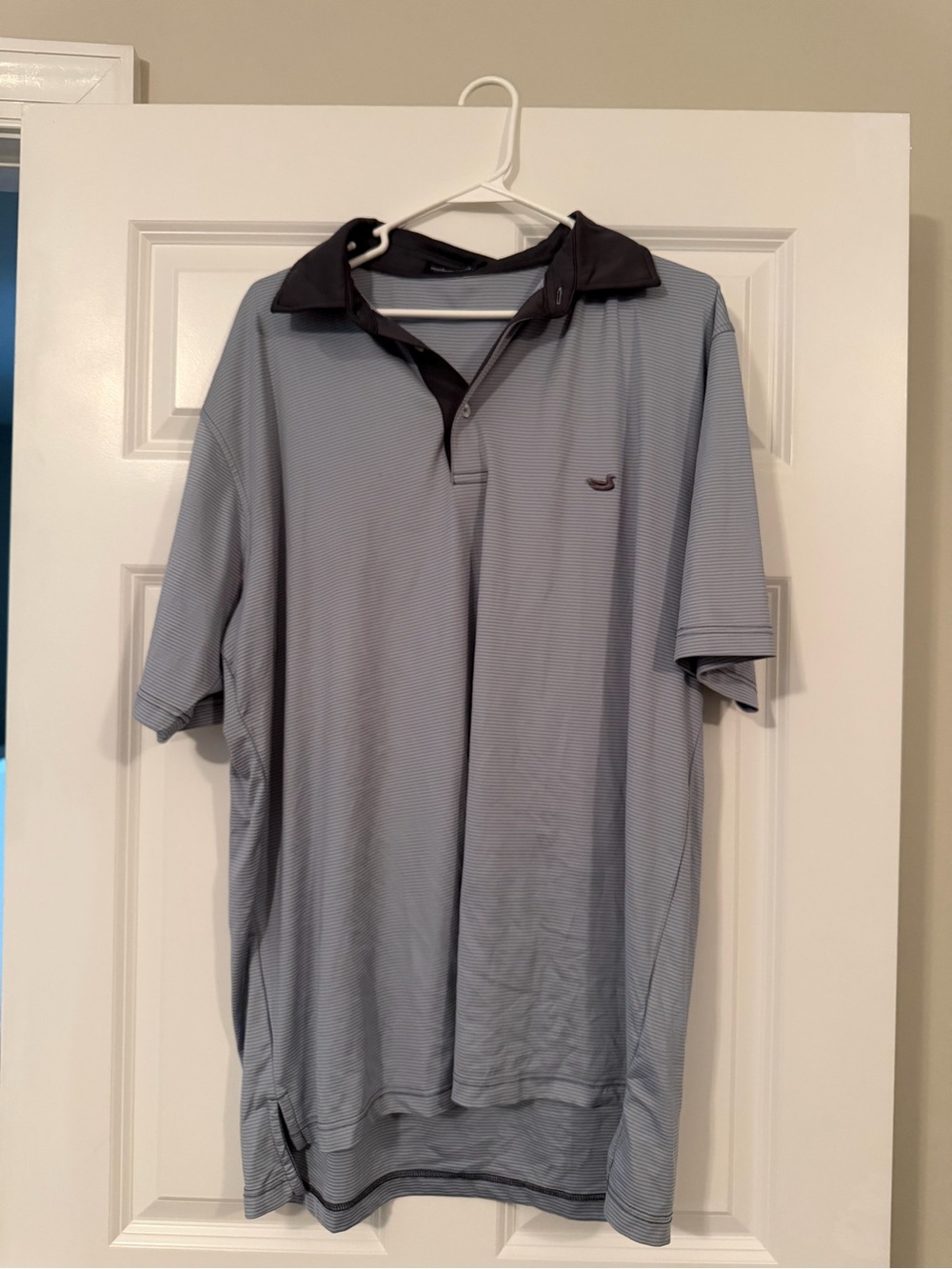 Southern Marsh Light Blue Polo with Dark Contrast Collar